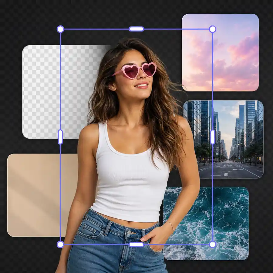 AI background changer before and after - original photo vs replaced background comparison