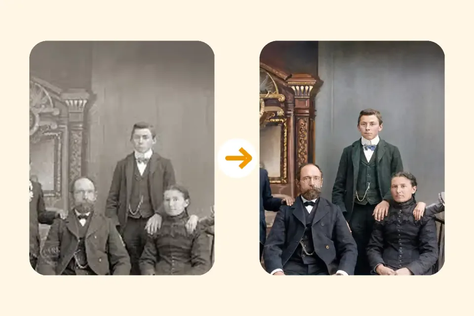 AI old photo restoration sample result